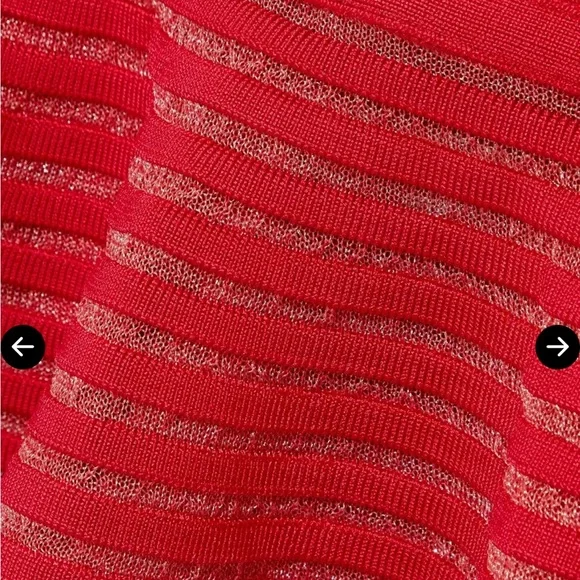 NWT $1690 Herve Leger Fluted Metallic-Trimmed Bandage Midi Dress size M - Picture 7 of 17